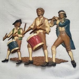 U.S. REVOLUTIONARY WAR SOLDIERS "FIFE & DRUM CORPS" 1776-1976 CAST SCULPTURE VTG